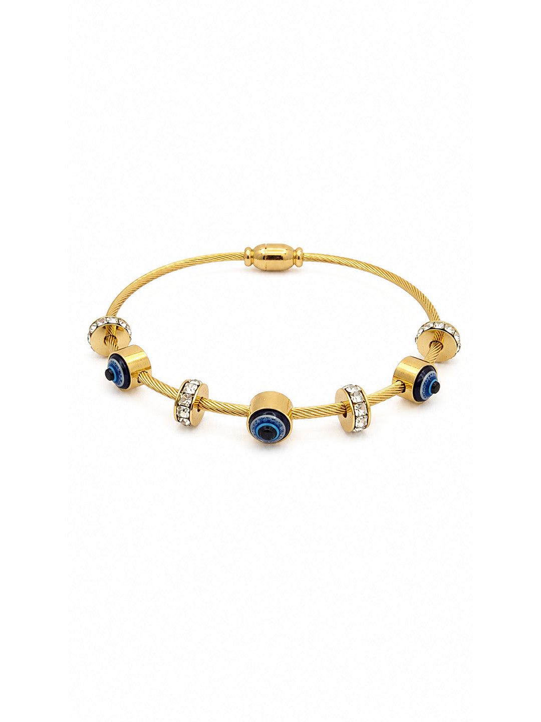 Gold Evil Eye Charm Bracelet
