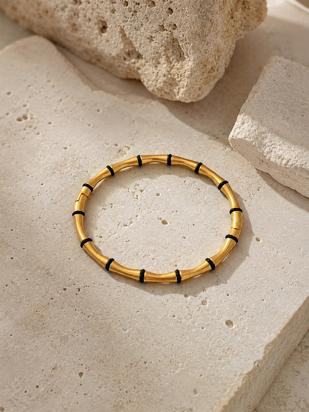 Gold Bamboo Link Bangle