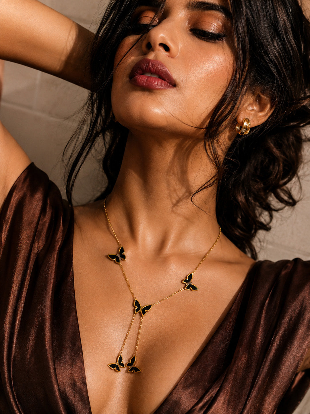 Noir Butterfly Tassel Necklace