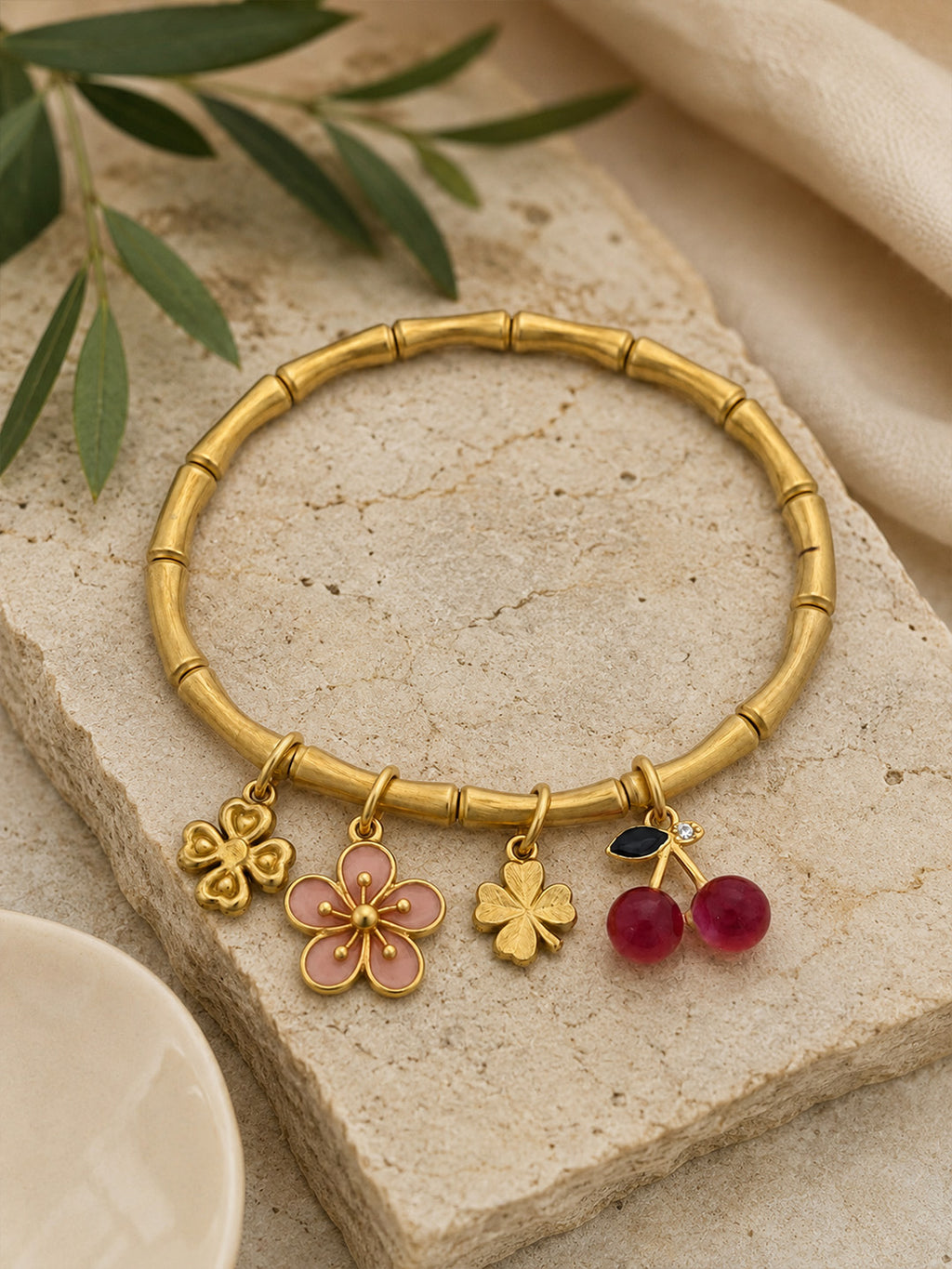 Sakura Cherry Bloom Charm Bracelet