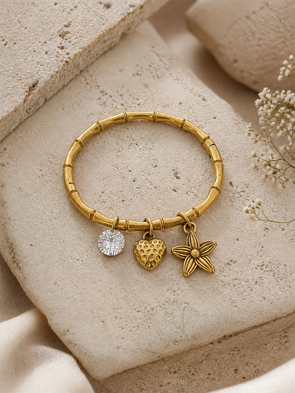 Golden Blossom Charm Bracelet