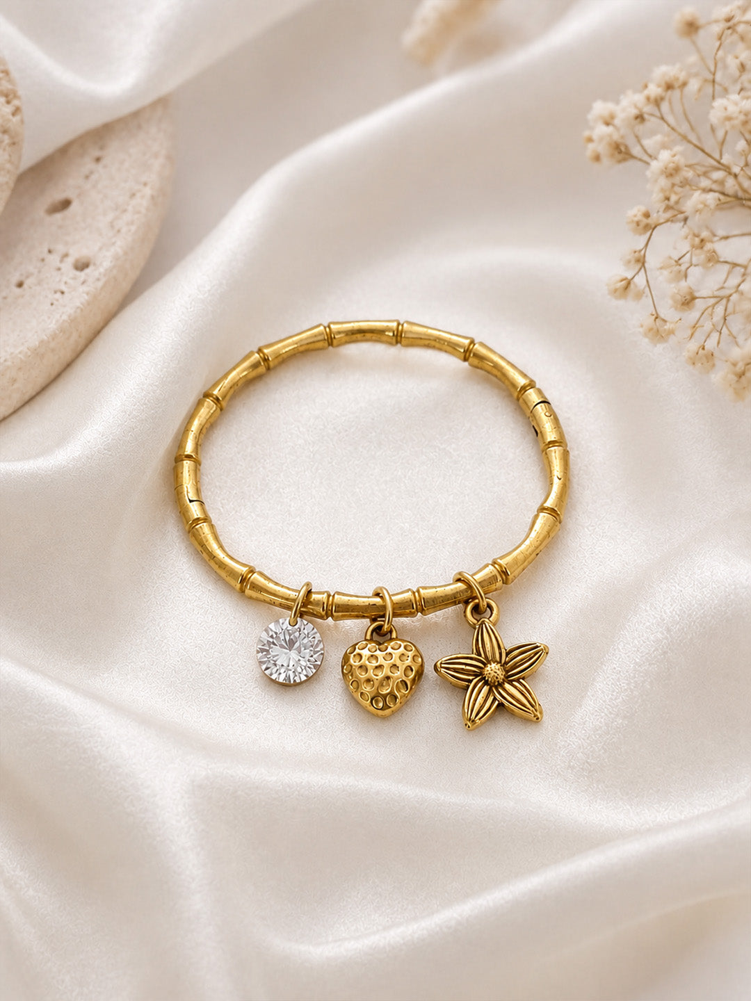 Golden Blossom Charm Bracelet