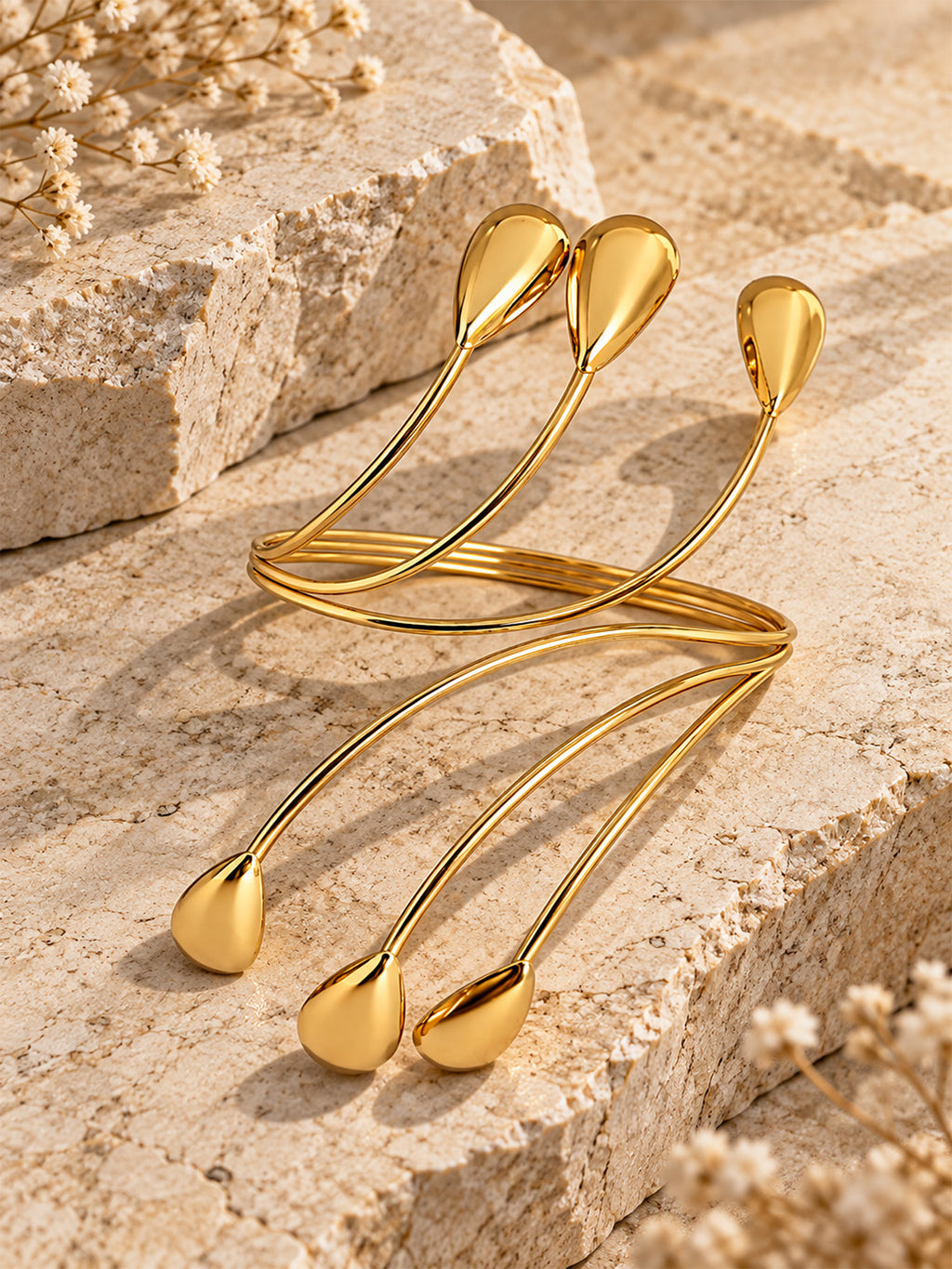 Golden Bloom Open Cuff