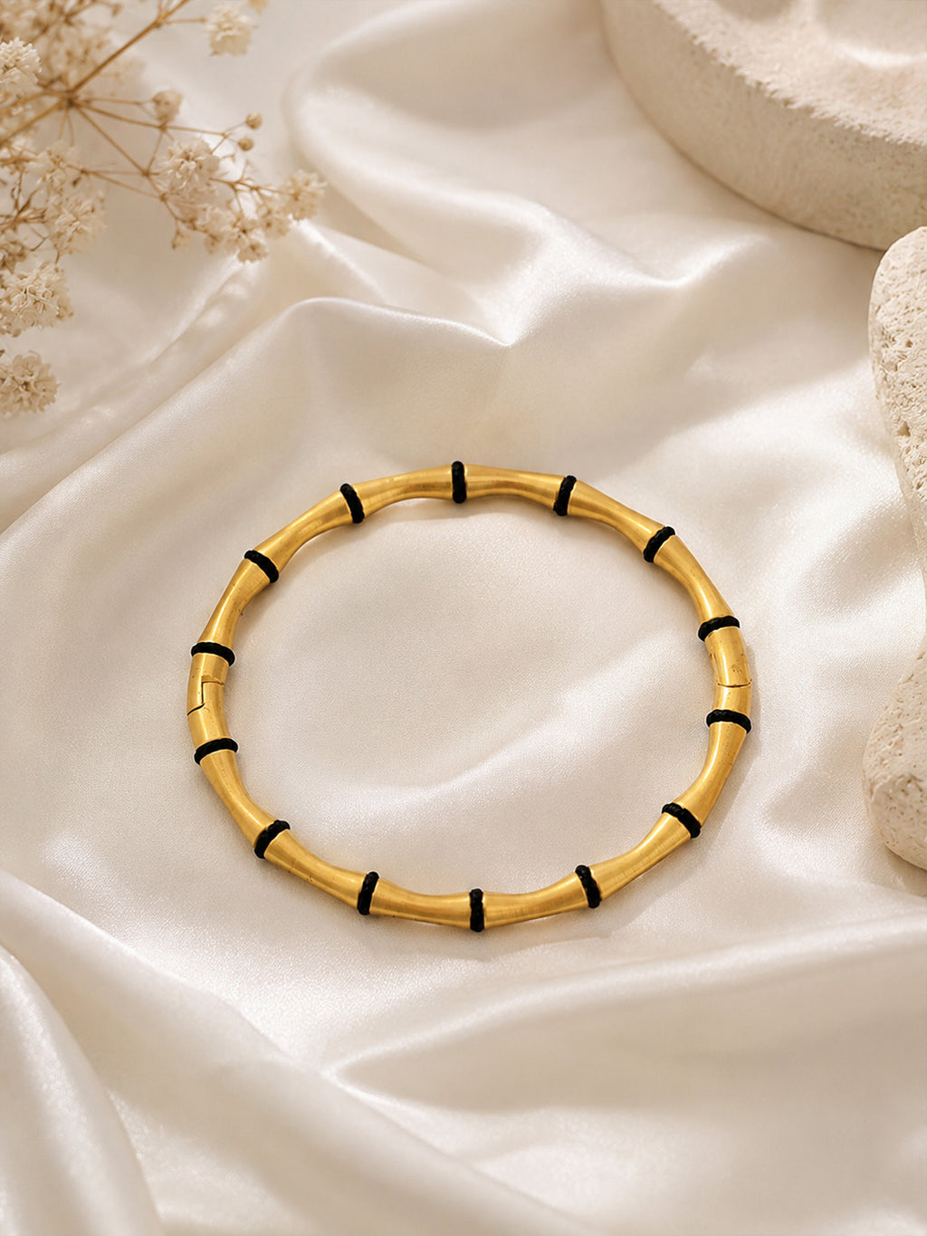 Gold Bamboo Link Bangle