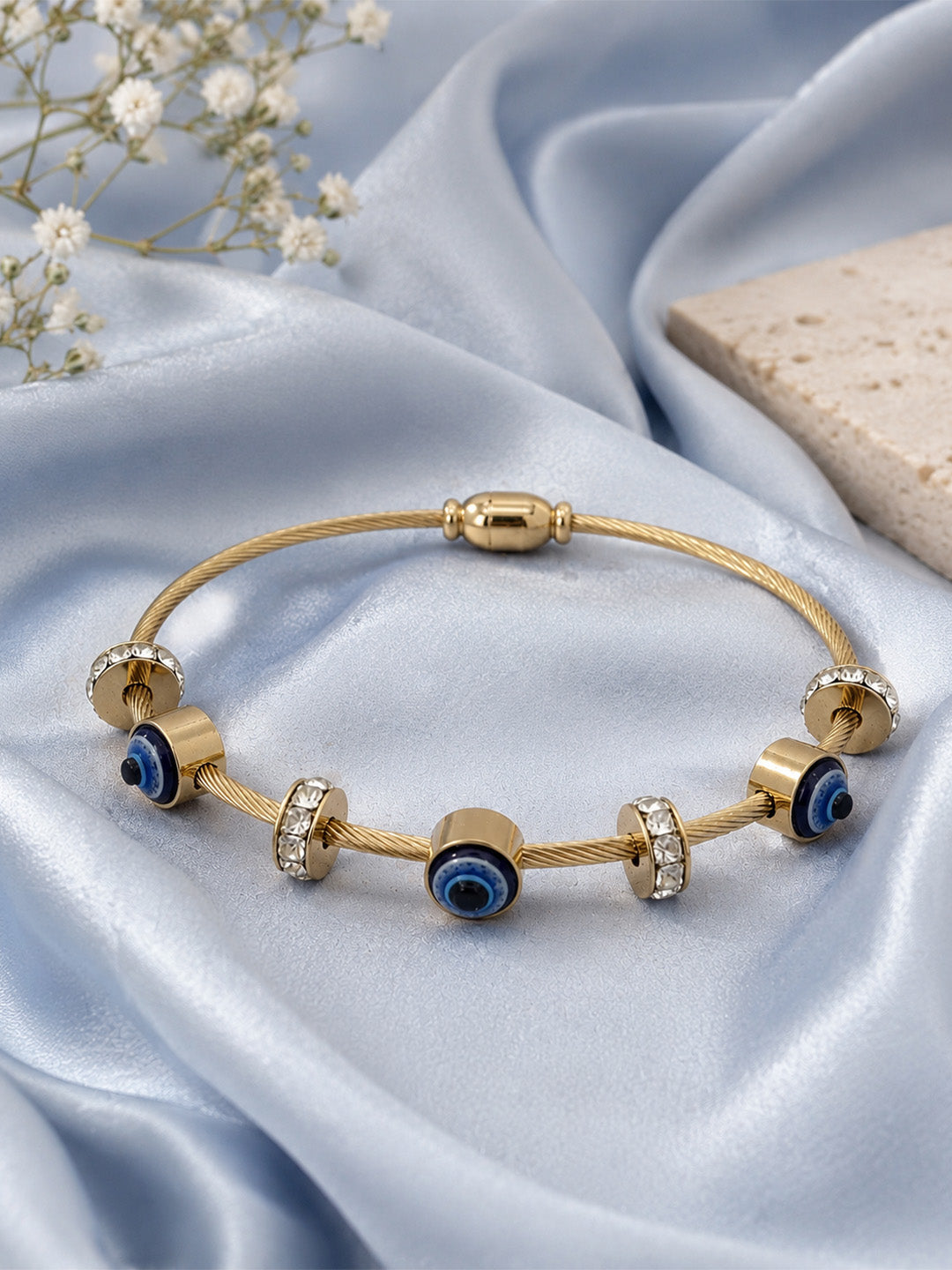 Gold Evil Eye Charm Bracelet