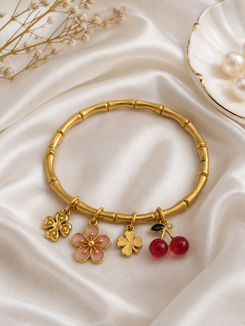 Sakura Cherry Bloom Charm Bracelet
