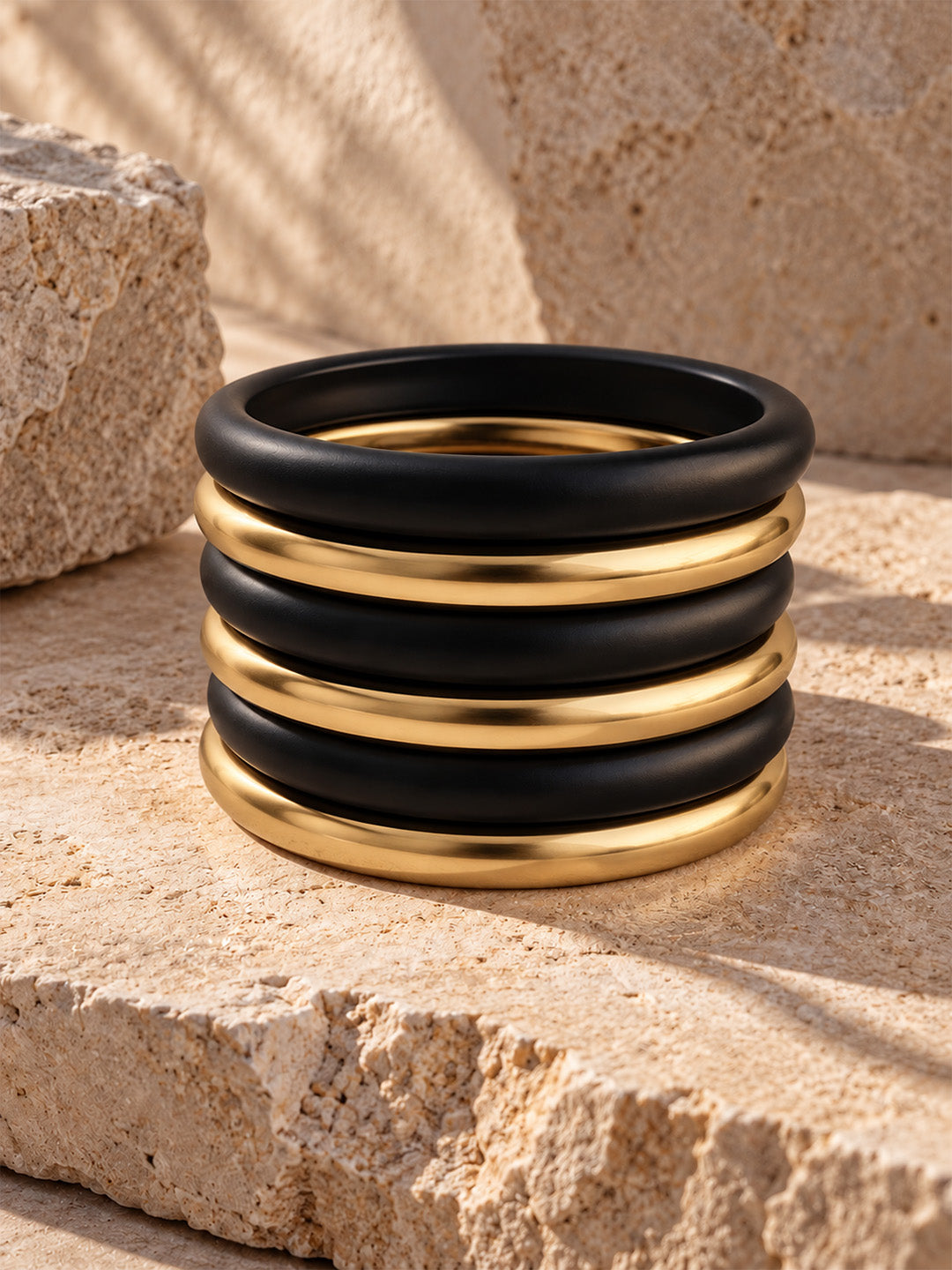 Luxe Duo-Tone Bangles Set of 6