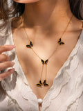 Noir Butterfly Tassel Necklace