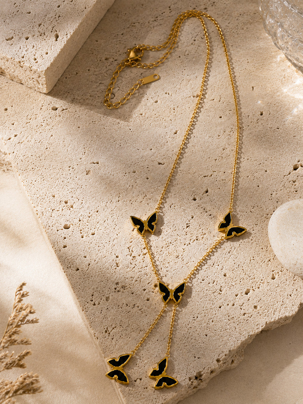Noir Butterfly Tassel Necklace