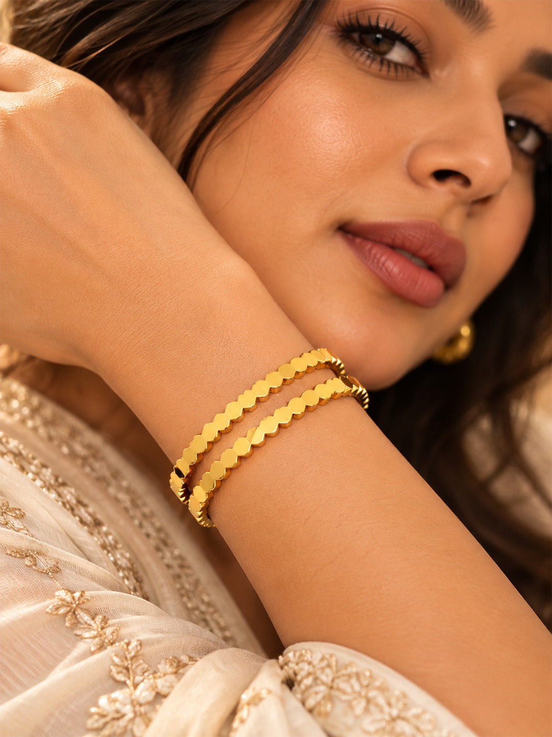 Golden Spark Bangle Set of 2