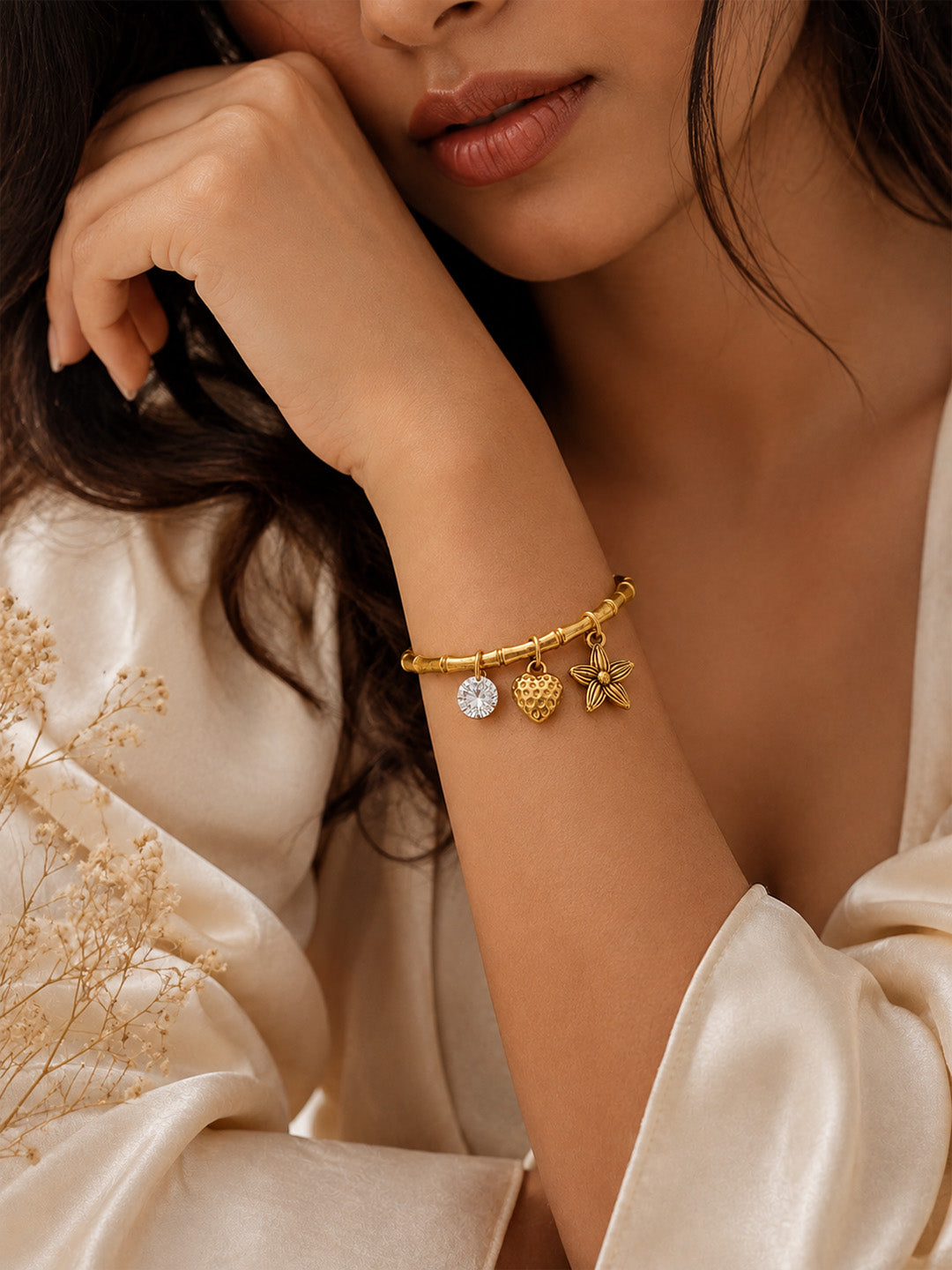 Golden Blossom Charm Bracelet