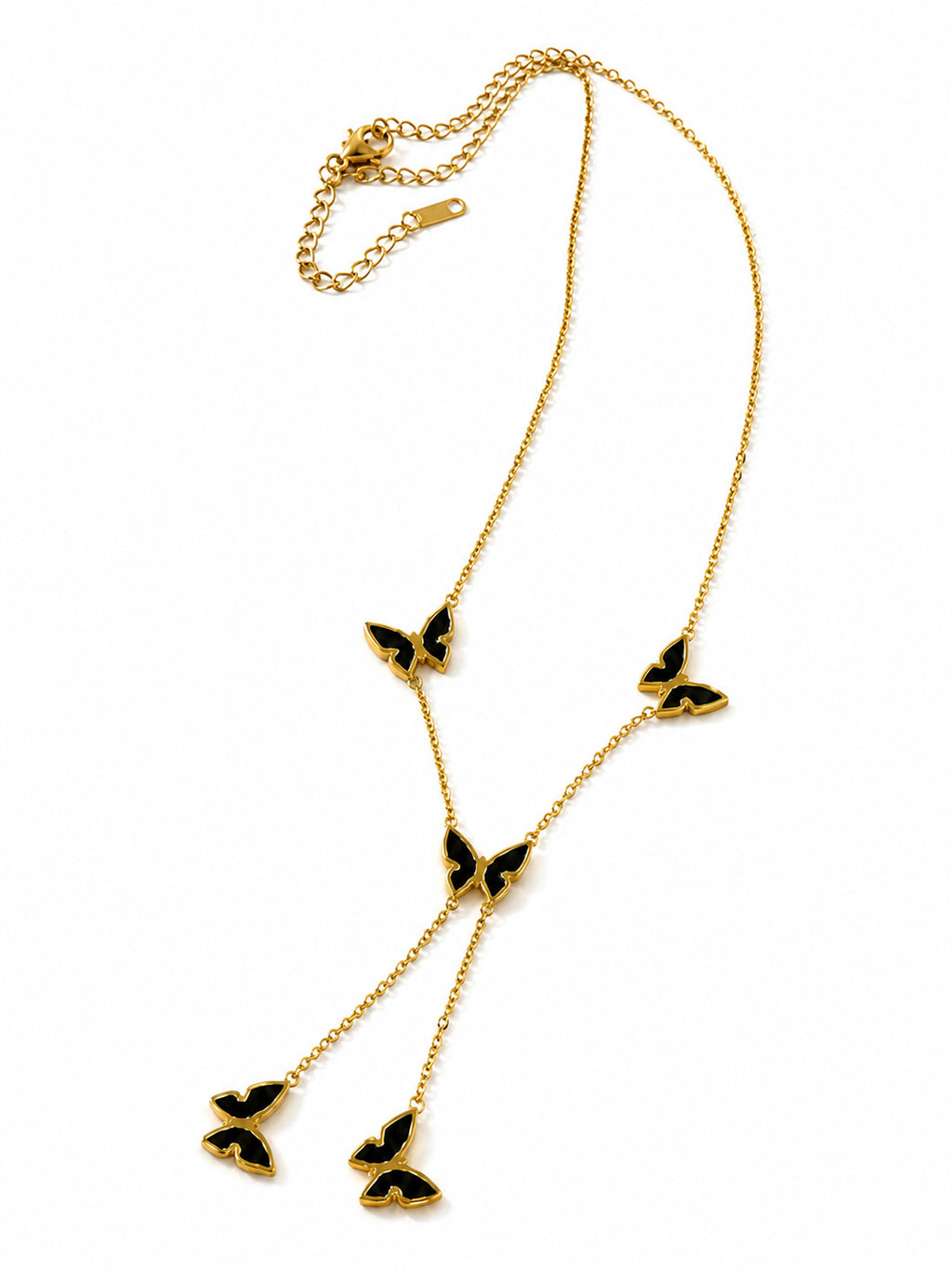 Noir Butterfly Tassel Necklace