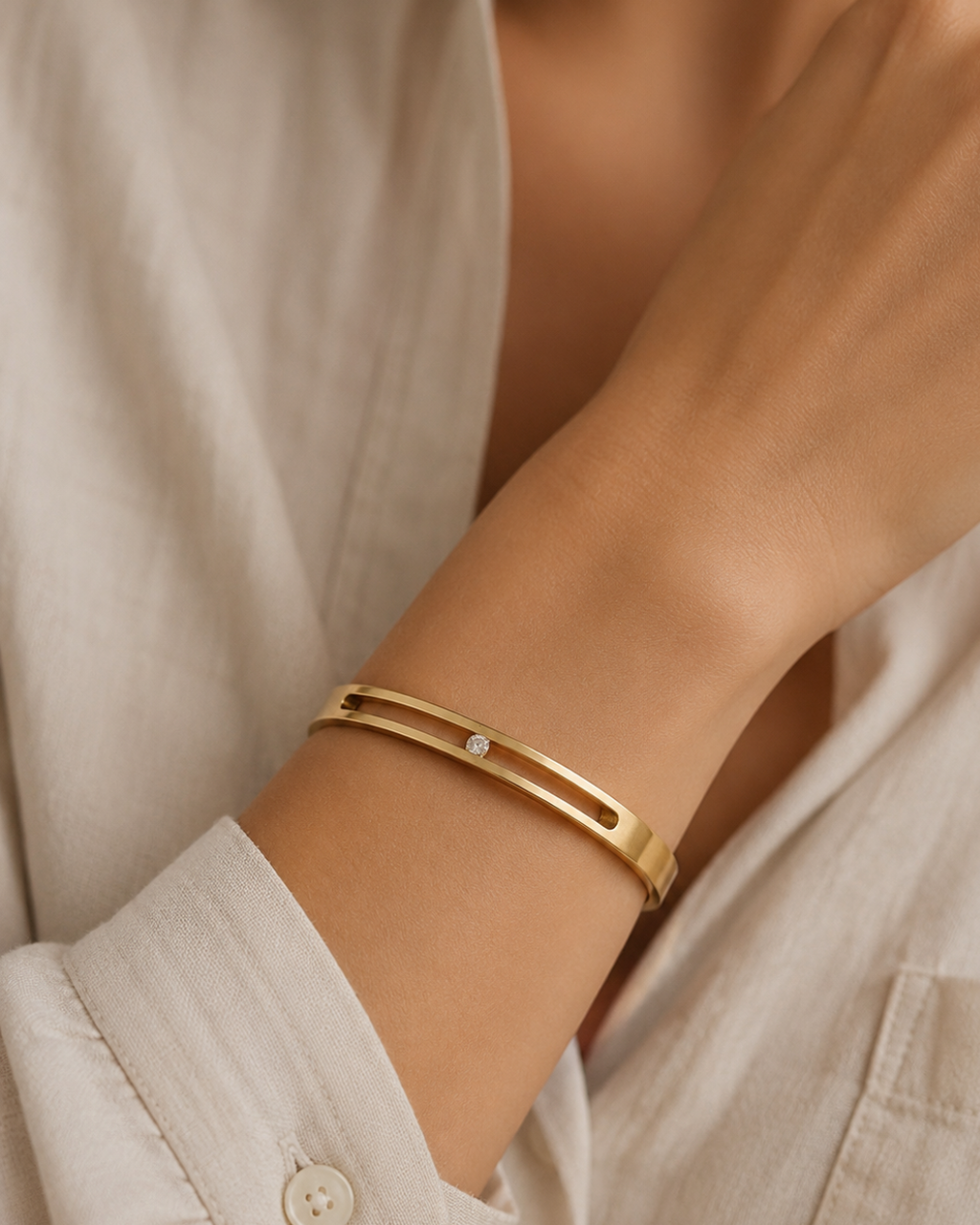 Solitaire Horizon Bangle