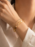 Slim Polished Gold Bangle