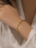Gold Bamboo Link Bangle