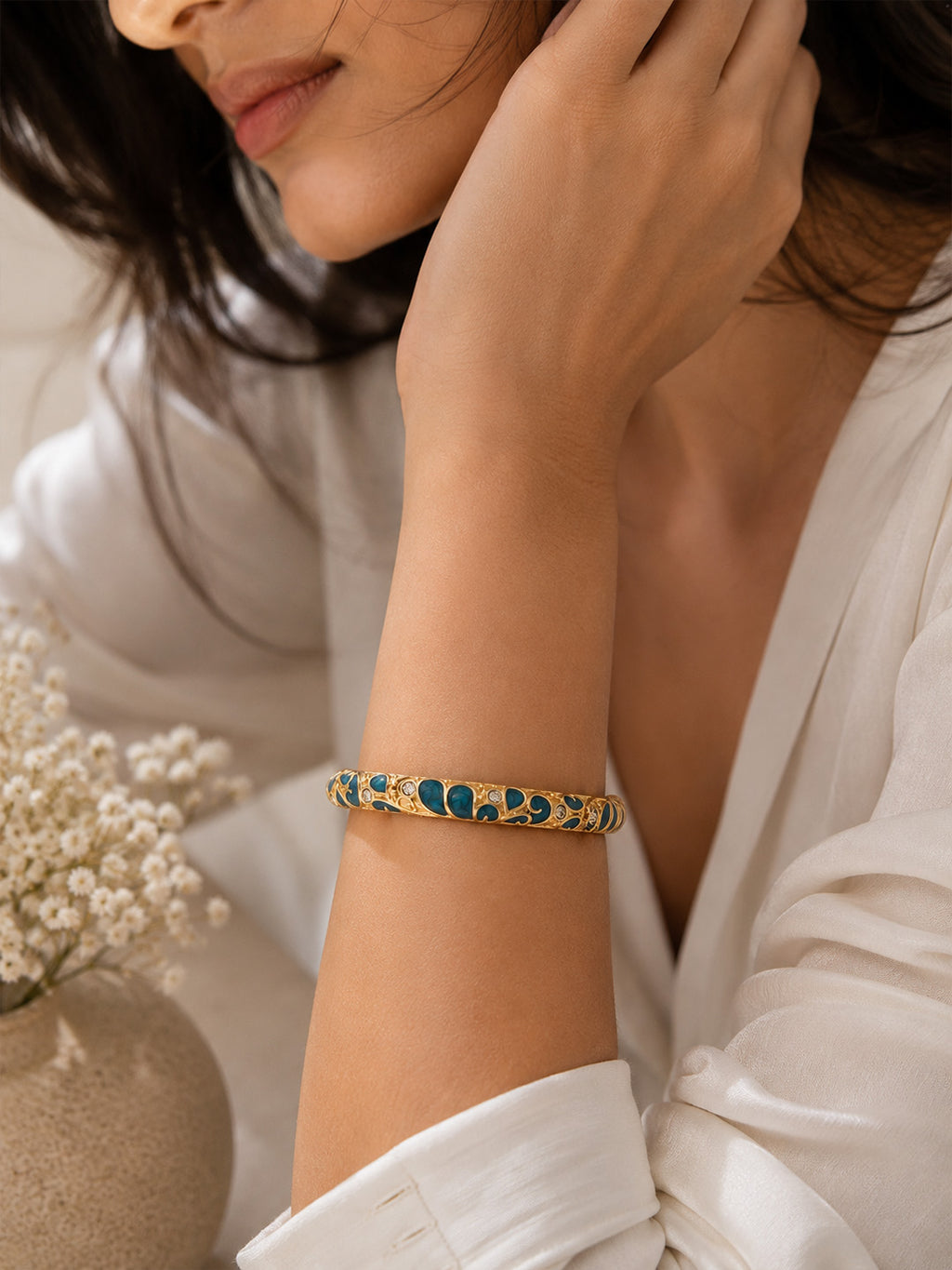 Azure Blossom Bangle