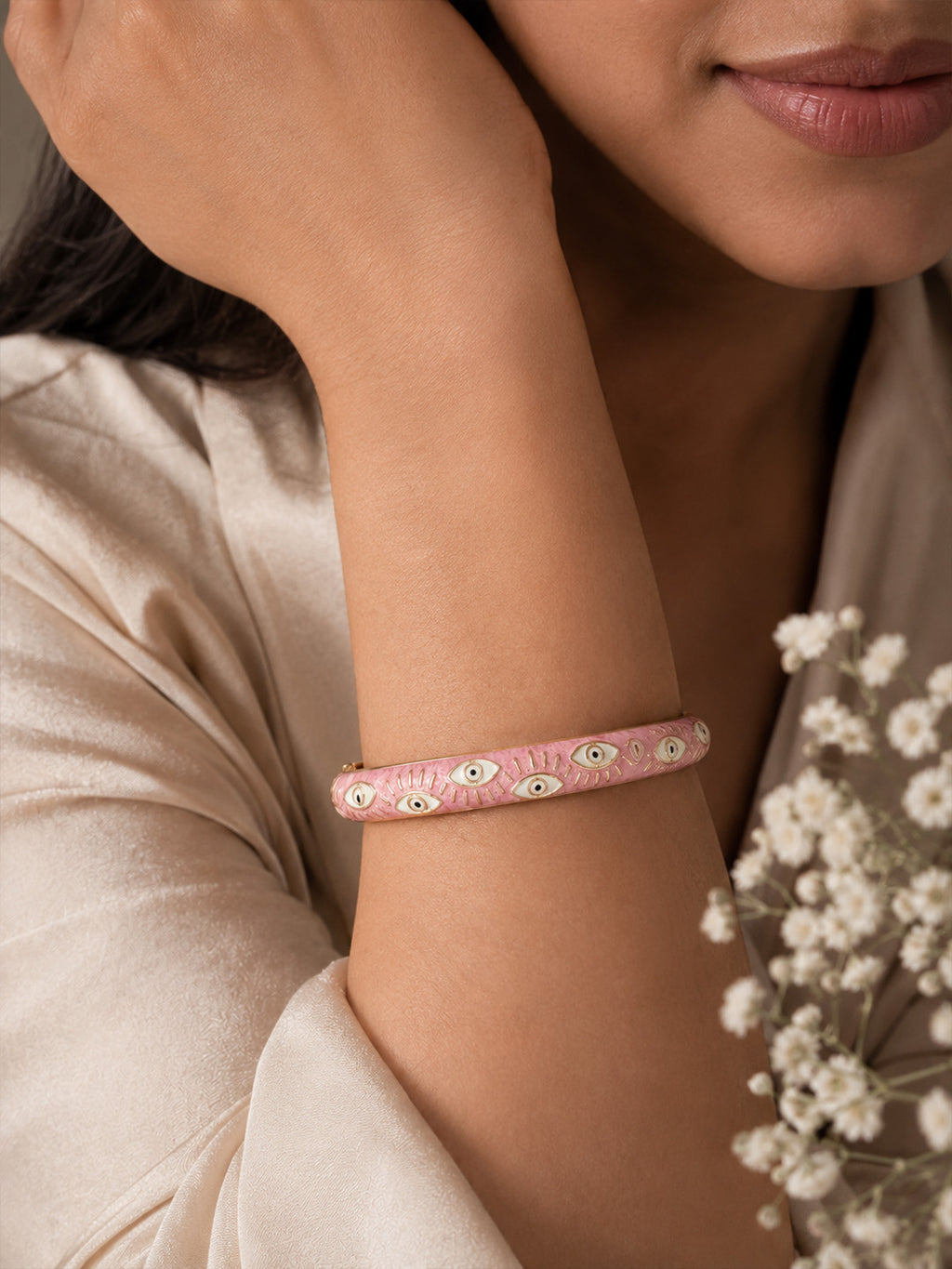 Pink Nazar Bangle