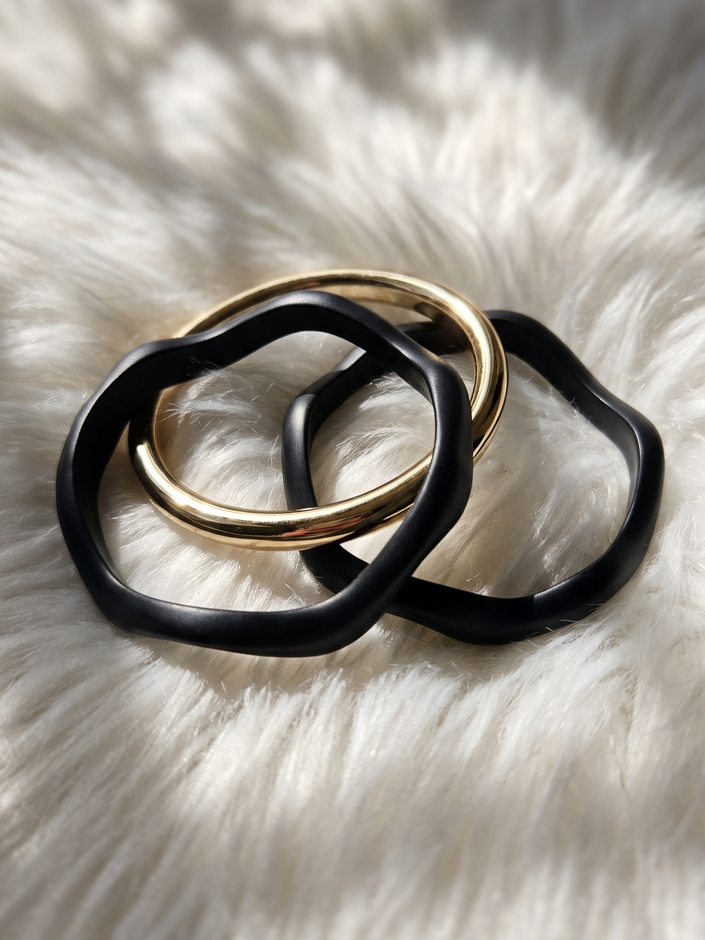 Midnight Sculpt Bangles Set of 3