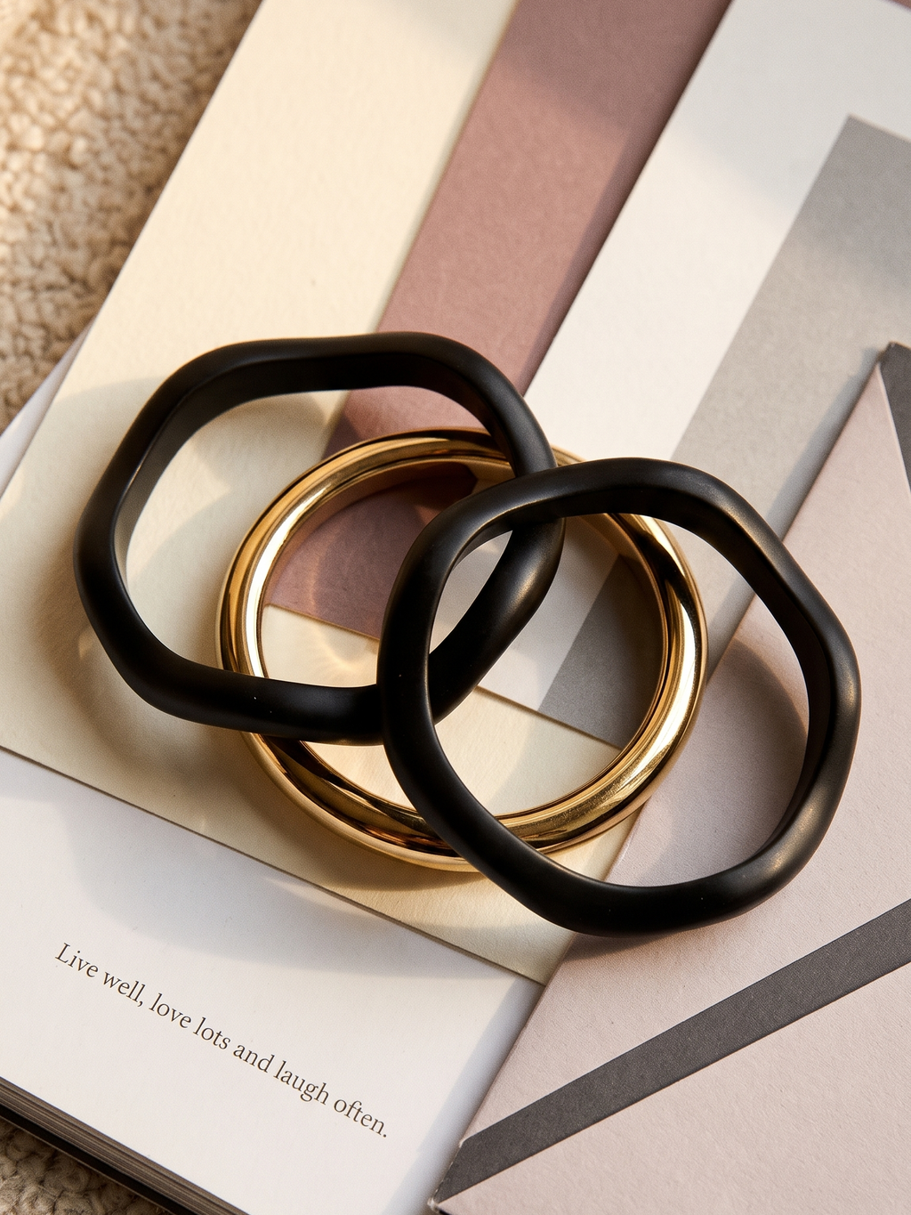 Midnight Sculpt Bangles Set of 3