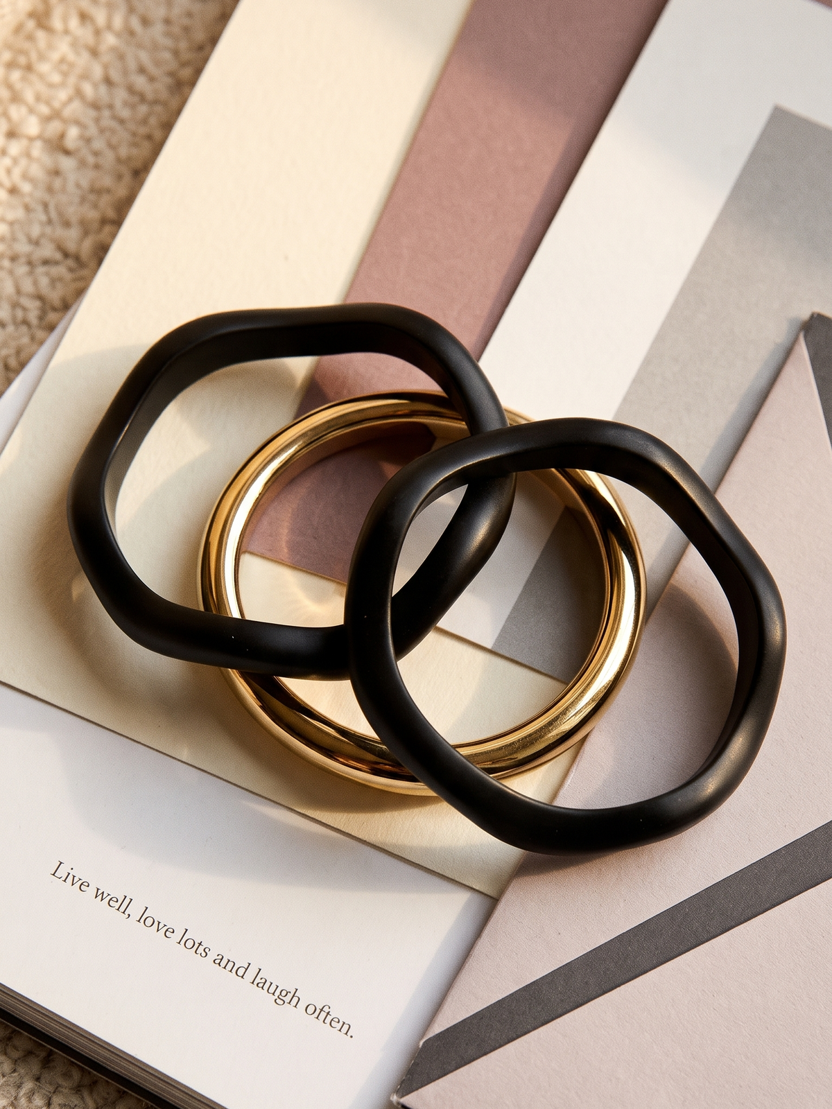 Midnight Sculpt Bangles Set of 3