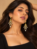 Golden Pearl Cascade Drop Earrings
